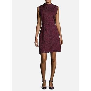 Ted Baker Latoya Dress Womens Size 2 Oxblood Lace Cocktail Fall Elegant Timeless
